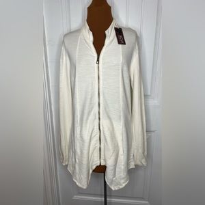 NWT XCVI Cream Zipper Front Lightweight Jacket Size Small
